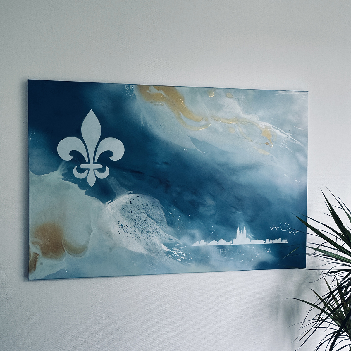 Kanzlei Innnansicht Detail mit Wandbild und Bonifatiuslogo