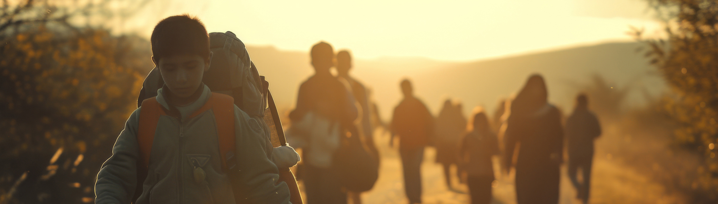 Das Bild zeigt Menschen auf der Flucht in ein sicheres Land